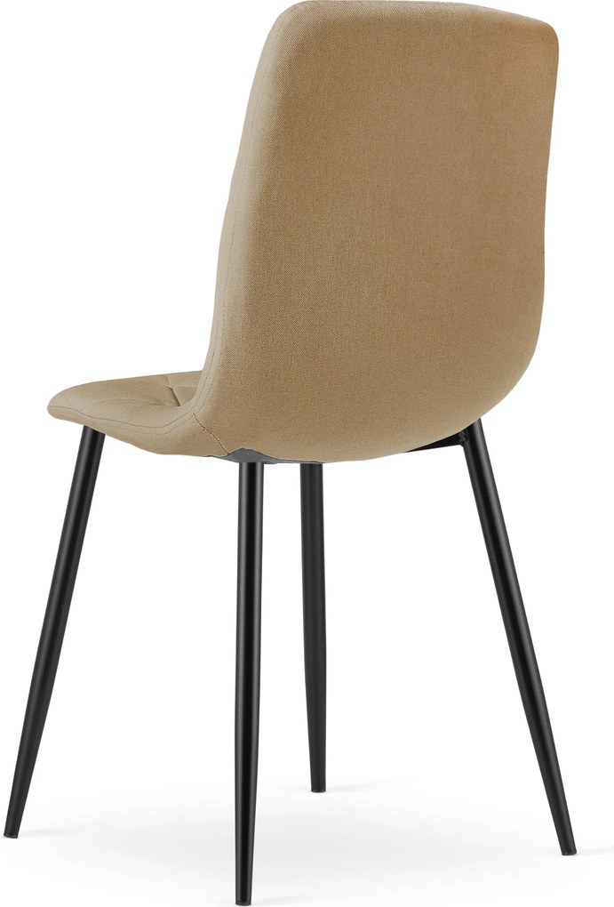 Hnedá jedálenská stolička LIBRA s čiernymi nohami