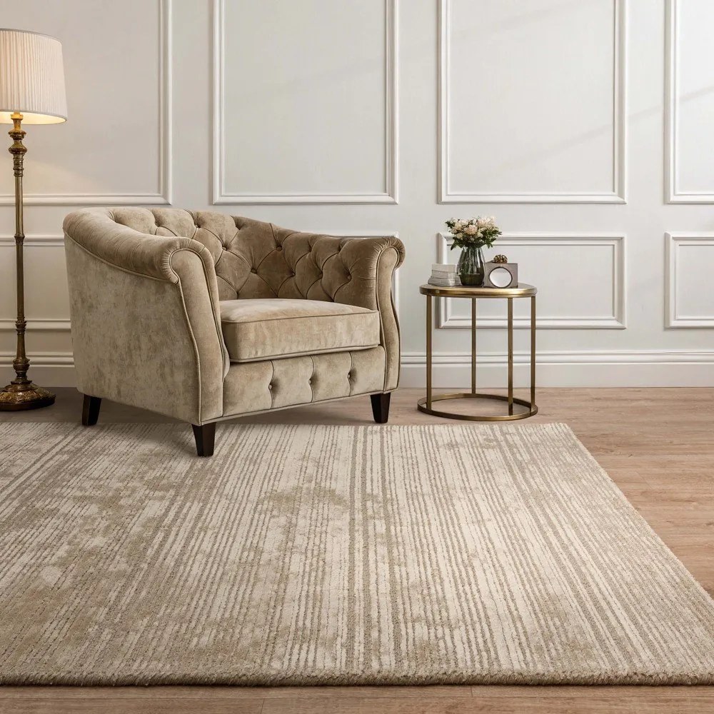 Béžový ručne tkaný koberec s prímesou vlny 120x170 cm Henley Sand – Asiatic Carpets