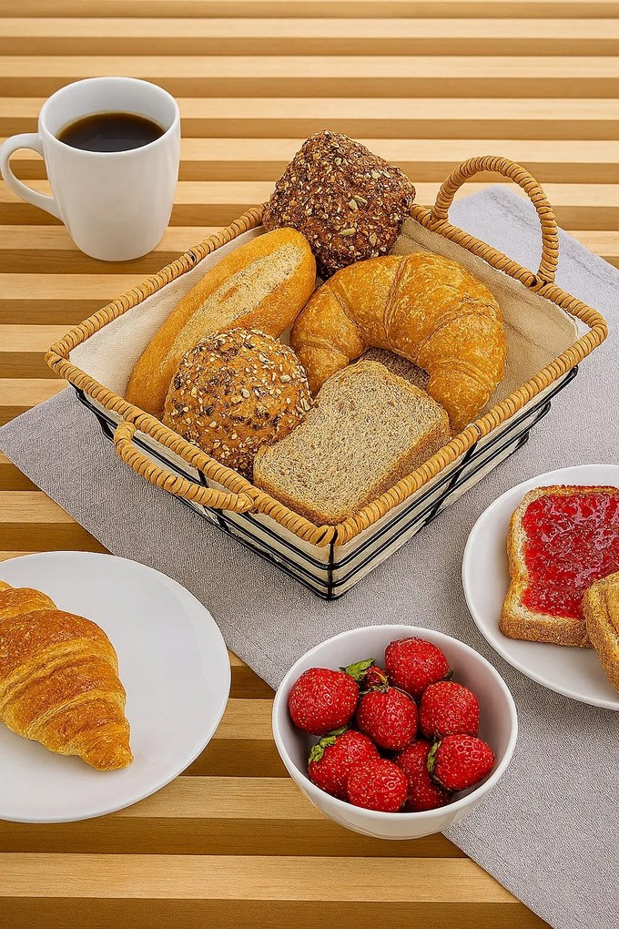Kuchynský košík HALLO čierny/béžový