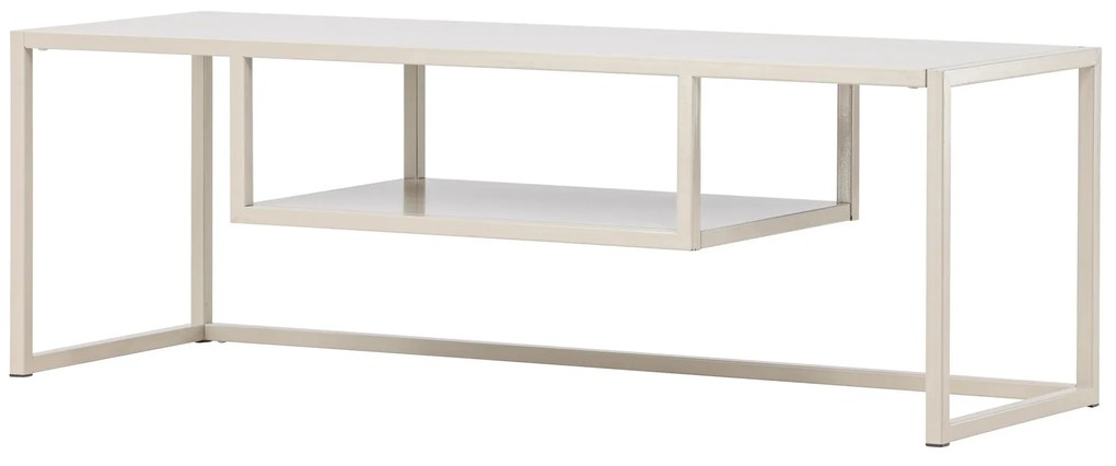 Kovový TV stolík RIVERSIDE 120x40cm, béžový