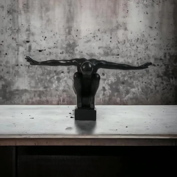 Dekorácia na stôl 25x41x20 cm, živica/čierna