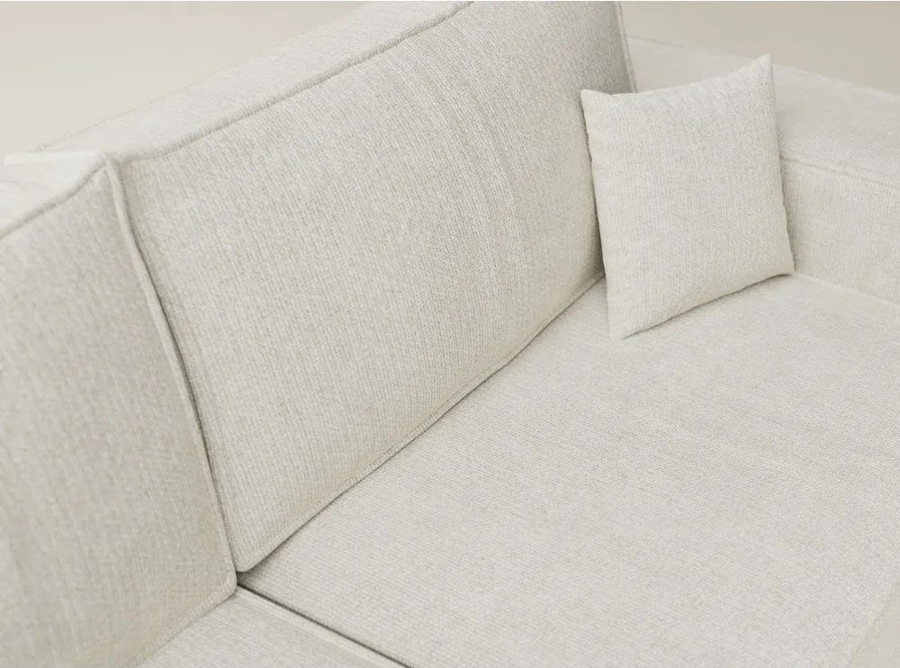 Krémovobiela ženilková rozkladacia/s úložným priestorom rohová pohovka (ľavý roh/do L) Tonga – Maison de Rêve