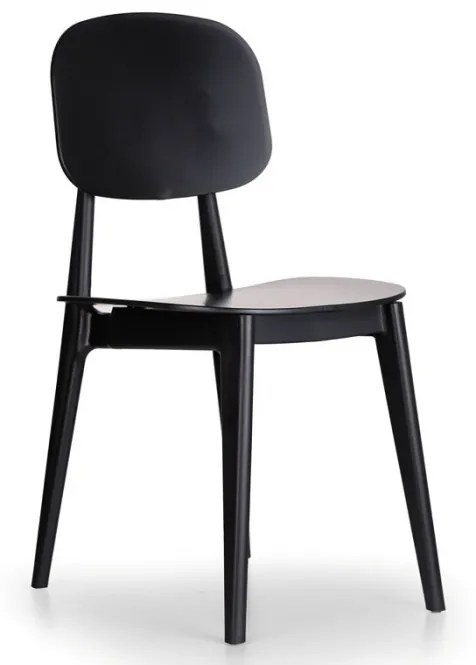 Plastová jedálenská stolička SIMPLY 3+1 ZADARMO, čierna