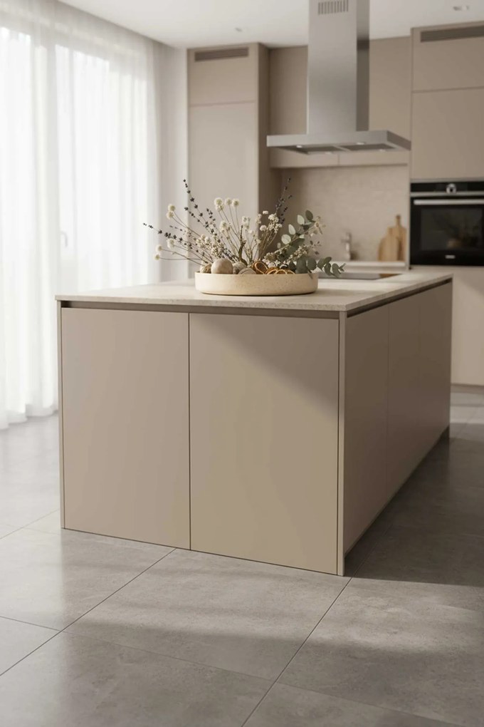 Dekoračná miska ORYVEN, sklolaminát, priemer 40 cm, béžová