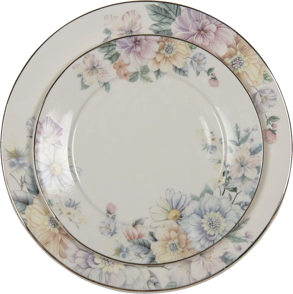 Porcelánový dezertný tanierik s kvetinami Flowers - Ø 20*2 cm