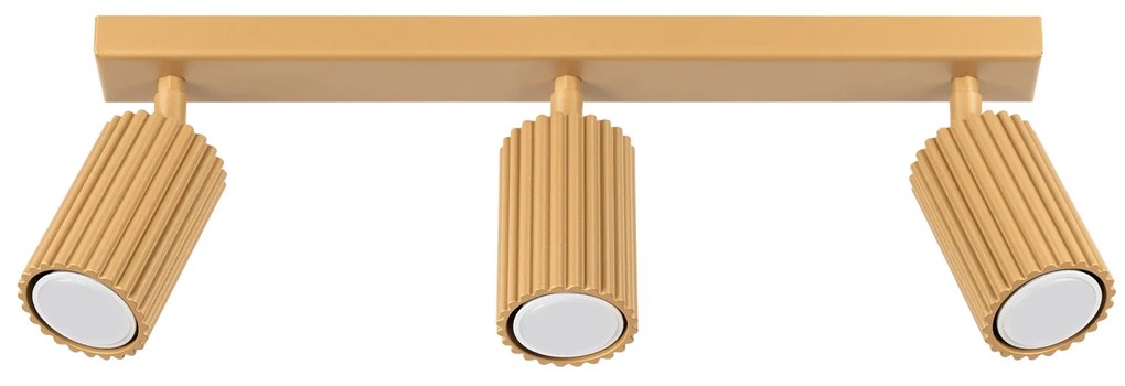 Bodové svietidlo Karbon, 3x zlaté kovové tienidlo, (možnosť polohovania)