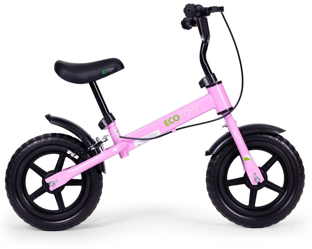 Balančný bicykel s brzdou pre deti, kolesá EVA , ružový