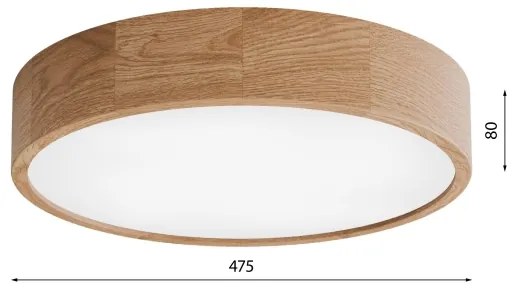 Kúpeľňové stropné svietidlo CLEO 4xE27/24W/230V IP54 pr. 47,5 cm dub