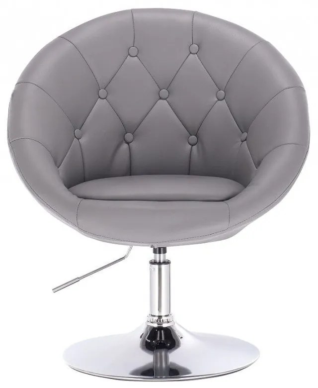 LuxuryForm DESIGN Kreslo VERA na striebornom tanieri - sivé