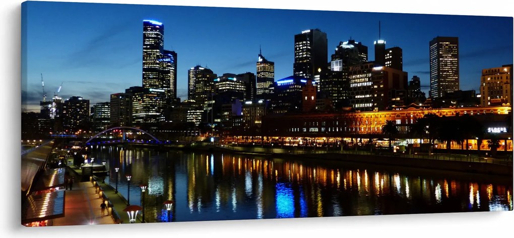 Obraz noci v Melbourne (120x50 cm)
