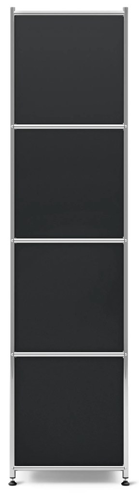 Kovová skrinka »CN3« so 4 výklopnými priečinkami, čierna