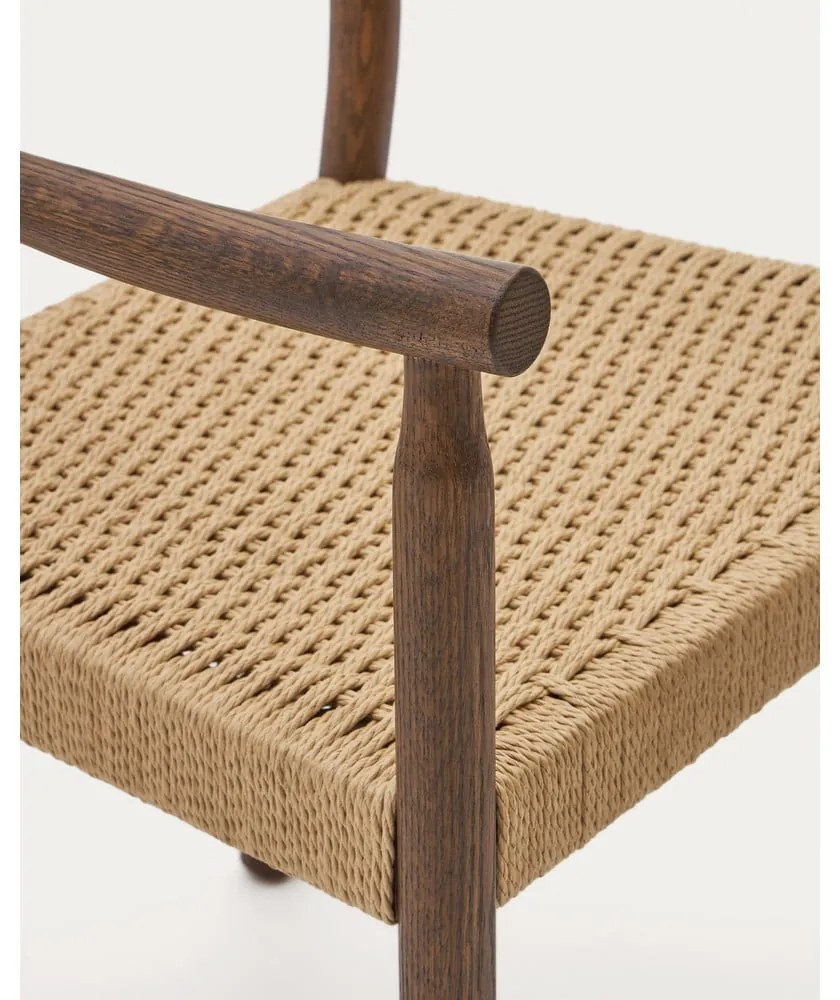 Hnedá/v prírodnej farbe jedálenské stoličky z dubového dreva Yalia – Kave Home