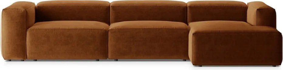 Rohová pohovka v tehlovej farbe (pravý roh/s leňoškou) Bergamo – Cosmopolitan Design