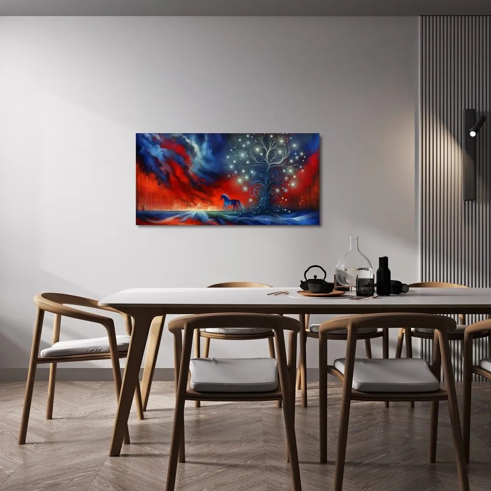 Obraz magický strom života s koňom