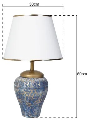 Stolná lampa 1xE27/40W/230V modrá/zlatá