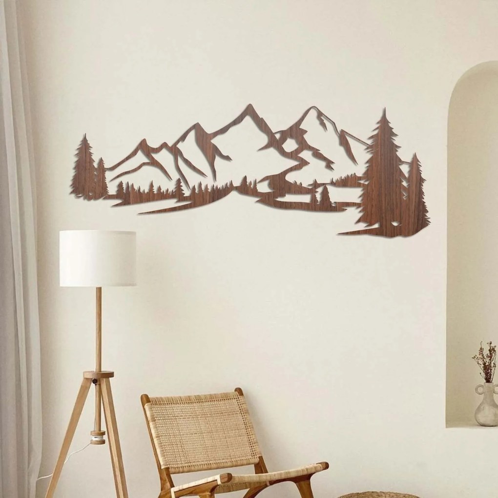 Drevený obraz na stenu - Hory a les | SOFI: HDF - Dub Sonoma 55 x 20 cm 4360-78511 FB-HDF0414