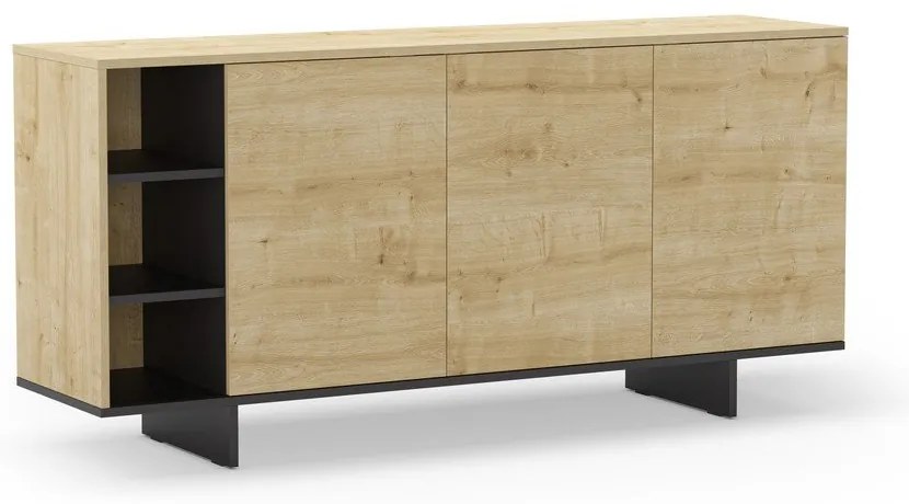 Nízka komoda v dekore duba v prírodnej farbe 170x80 cm Cequoia – Marckeric