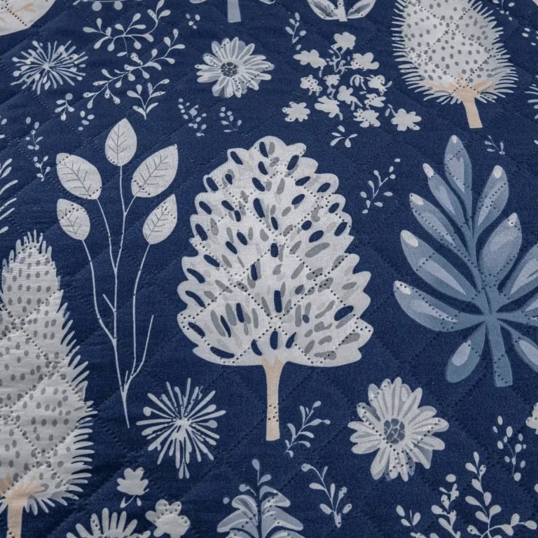 Prehoz na posteľ INDIGO BLOOM, modrý Rozmer: 220 x 240 cm