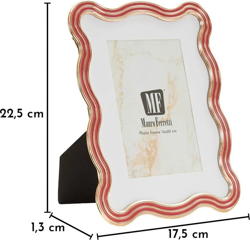 Červený/v zlatej farbe kovový/sklenený stojací rámček 17,5x22,5 cm Elizabeth – Mauro Ferretti