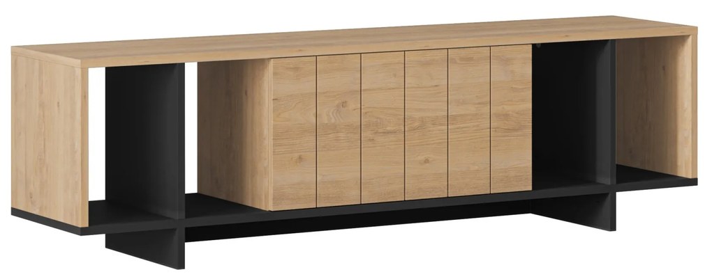 TV stolek Houseland Zitano dub přírodní/černý