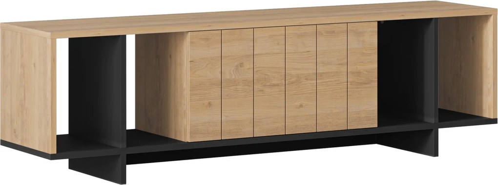 TV stolík Houseland Zitano dub prírodný/čierny