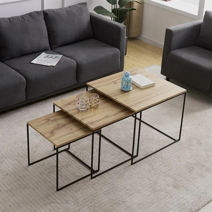 Autronic BONTEC Konferenčný stolík 60x60cm, mdf, divoký dub, AF-3008 OAK Farba: Hnedá