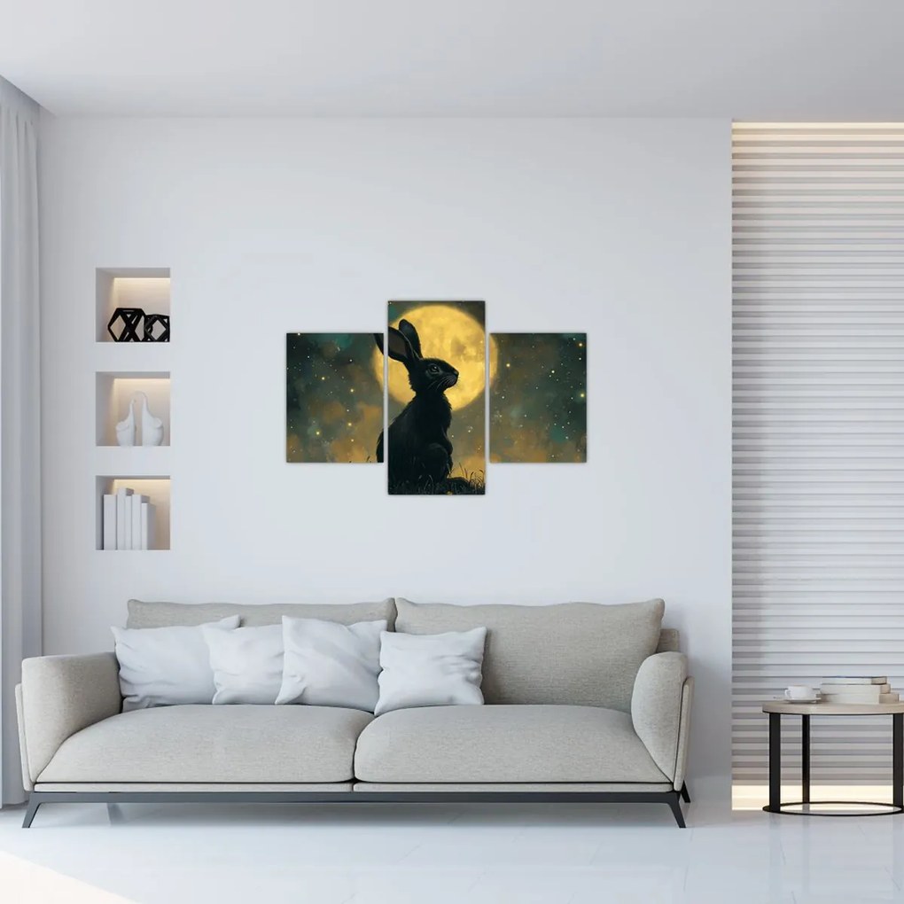 Obraz - Zajac s mesiacom (90x60 cm)