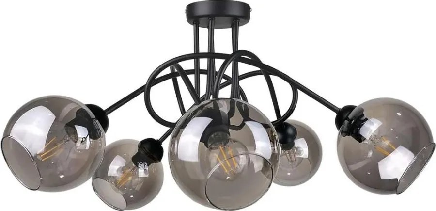 Prisadený luster RIN 5xE27/60W/230V čierna