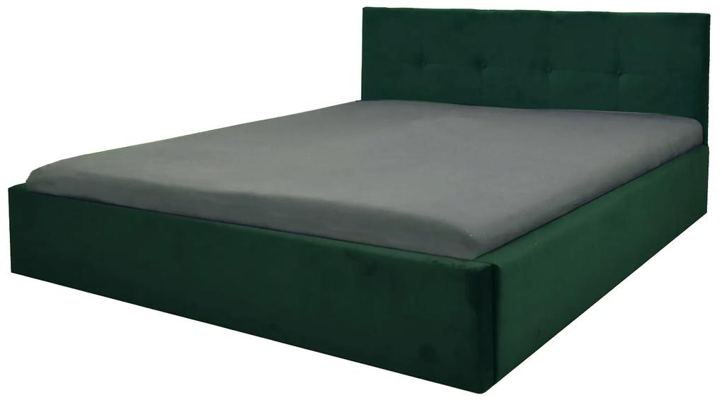 GM Čalúnená manželská posteľ Ingrit - zelená Rozmer lôžka: 160x200
