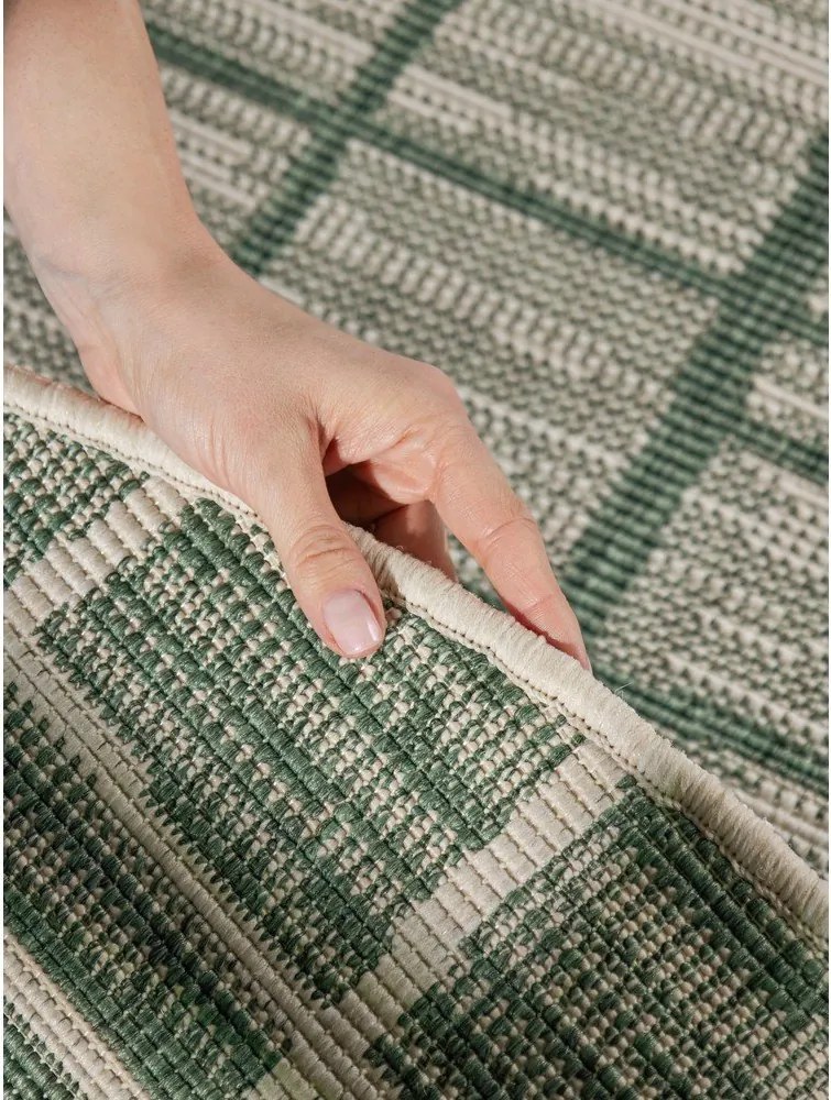 Zelený/krémovobiely okrúhly vnútorný a vonkajší koberec ø 200 cm Haringey Crouch – Ted Baker