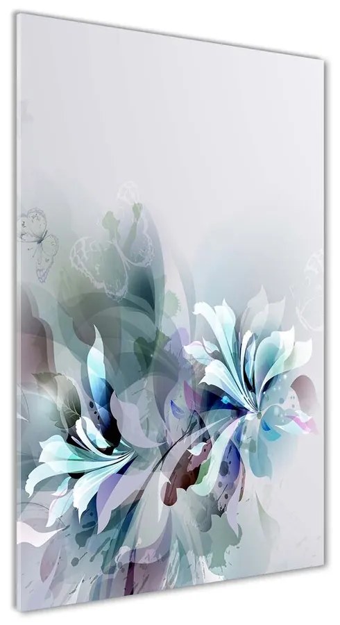Foto obraz sklenený Abstraktné kvety pl-osh-50x100-f-77524486