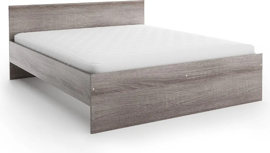 Posteľ ELISA 180 x 200 cm, dub lanýž Rošt: S lamelovým roštom, Matrac: Matrac DELUXE 10 cm