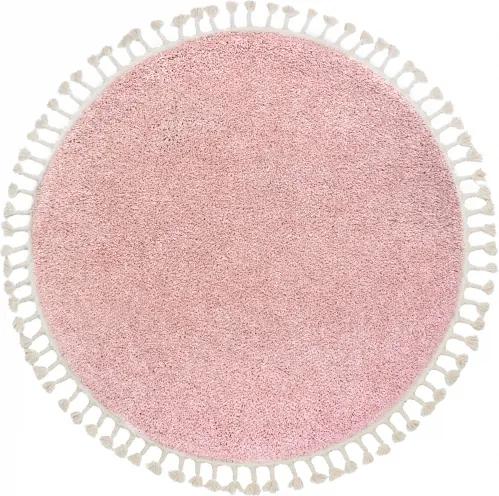 Koberec BERBER 9000 kruh ružový Fredzle berber marokánsky shaggy - 120 cm kruh