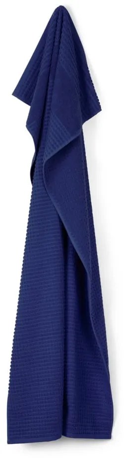 Tmavomodrá froté osuška z Bio bavlny 70x140 cm Check – JUNA