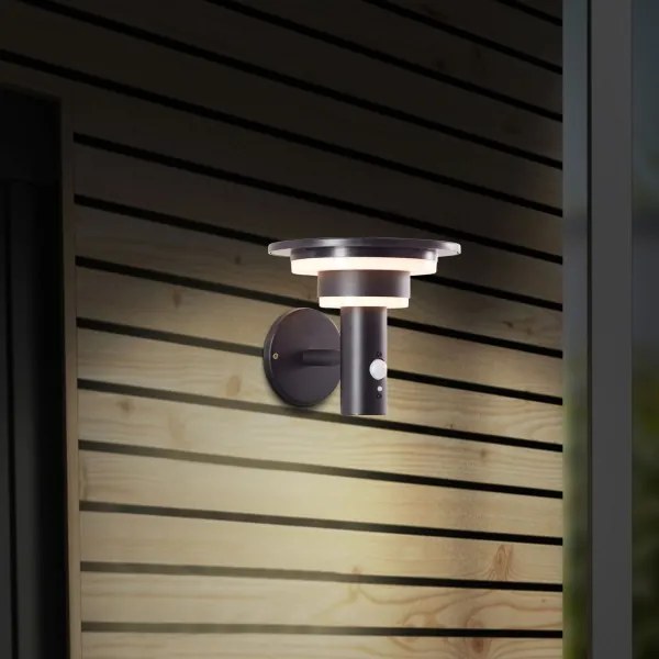 Brilliant - LED Solárne nástenné svietidlo so senzorom GARVINA LED/3W/3,7V IP44