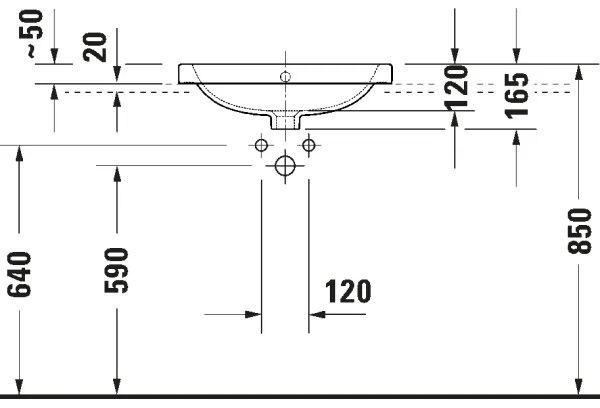 Duravit 24025500002 - Závesné umývadlo D-CODE 55x44 cm keramika/lesklá biela