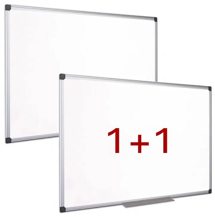Biela popisovacia tabuľa na stenu 1+1 ZADARMO, magnetická, 1200 x 900 mm