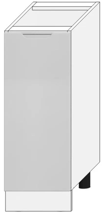 Kuchynská skrinka Zoya D30 Pl Svetlo šedá mat/biely