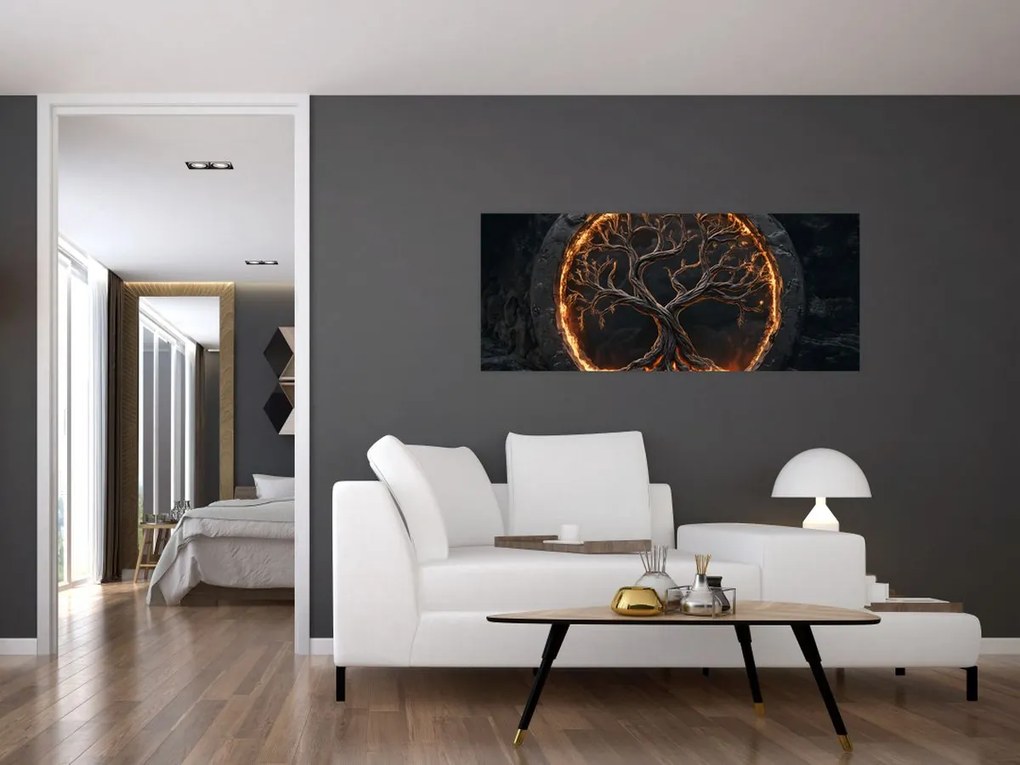 Obraz – Strom života v láve I. (120x50 cm)