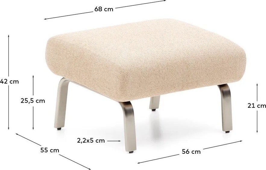 Svetlohnedá ženilková podnožka Amsen – Kave Home