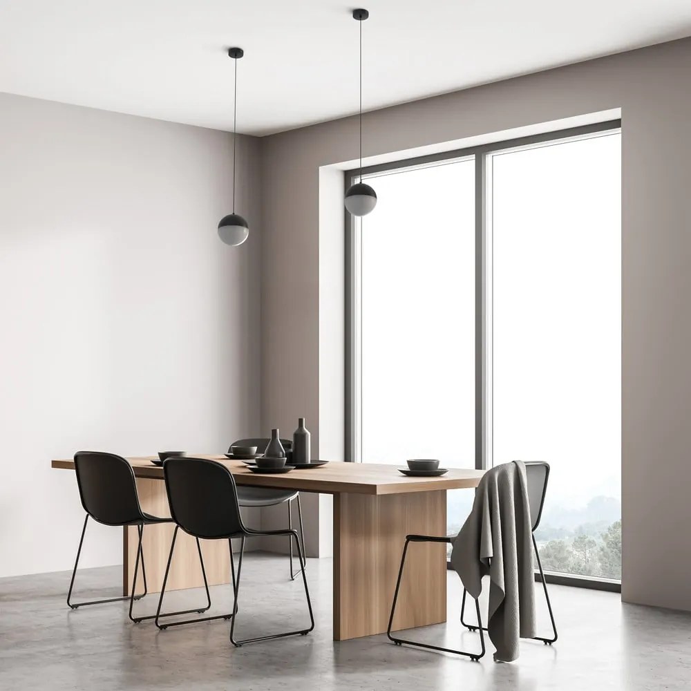 Čierne závesné svietidlo SULION Eclipse, výška 150 cm