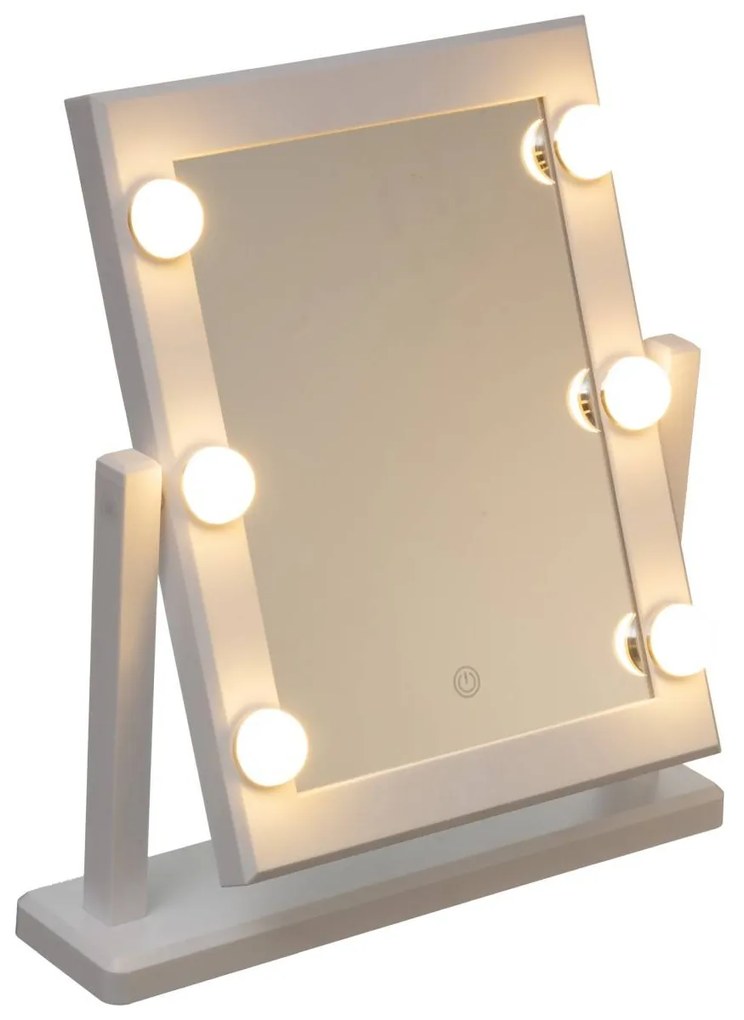 5five Simply Smart Stolové zrkadlo s LED osvetlením Chase, biele