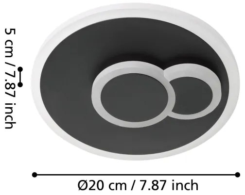 Eglo 30659 - LED Stropné svietidlo CADEGAL LED/7,8W/230V pr. 20 cm čierna