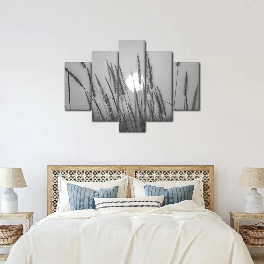 Obraz - Lúka pri západe slnka (150x105 cm)