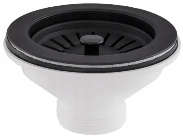 Gamma Gamma, náhradné sitko pre drezový sifón, priemer 90 mm, čierna matná, GMA-1SBKBP