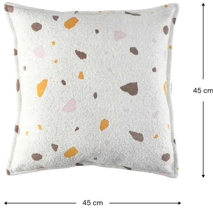 Krémová detský pohovkový vankúš buklé/ženilka Terrazzo Block – Wigiwama