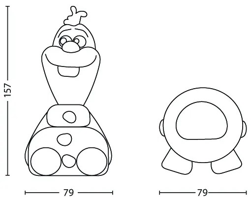Philips 71768/08/16 -LED Otroška svetilka DISNEY FROZEN OLAF LED/0,3W/2xAAA snežak
