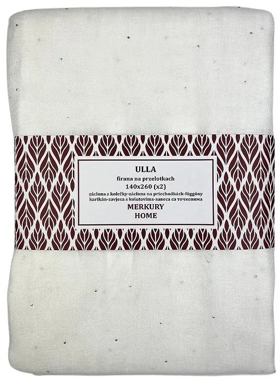 Záclona na priechodkách Ulla polyester ecru 140x260 Merkury Home II/22