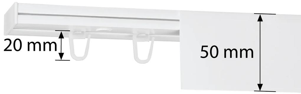 Dekodum PVC stropná lišta s krytom dvojitá biela Dĺžka koľajnice (cm): 300, Typ prichytenia: Žabky
