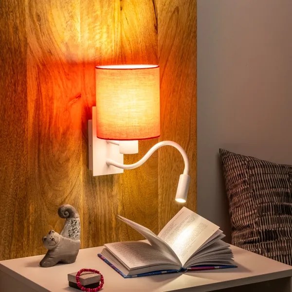 Brilagi - LED Nástenná lampa NUBILA 1xE27/25W/230V + LED/3W biela/ružová